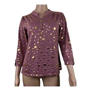 Love Forever Women Top Blouse Pink Pullover Size S